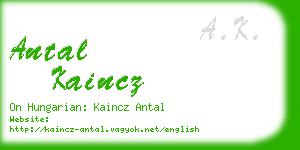 antal kaincz business card